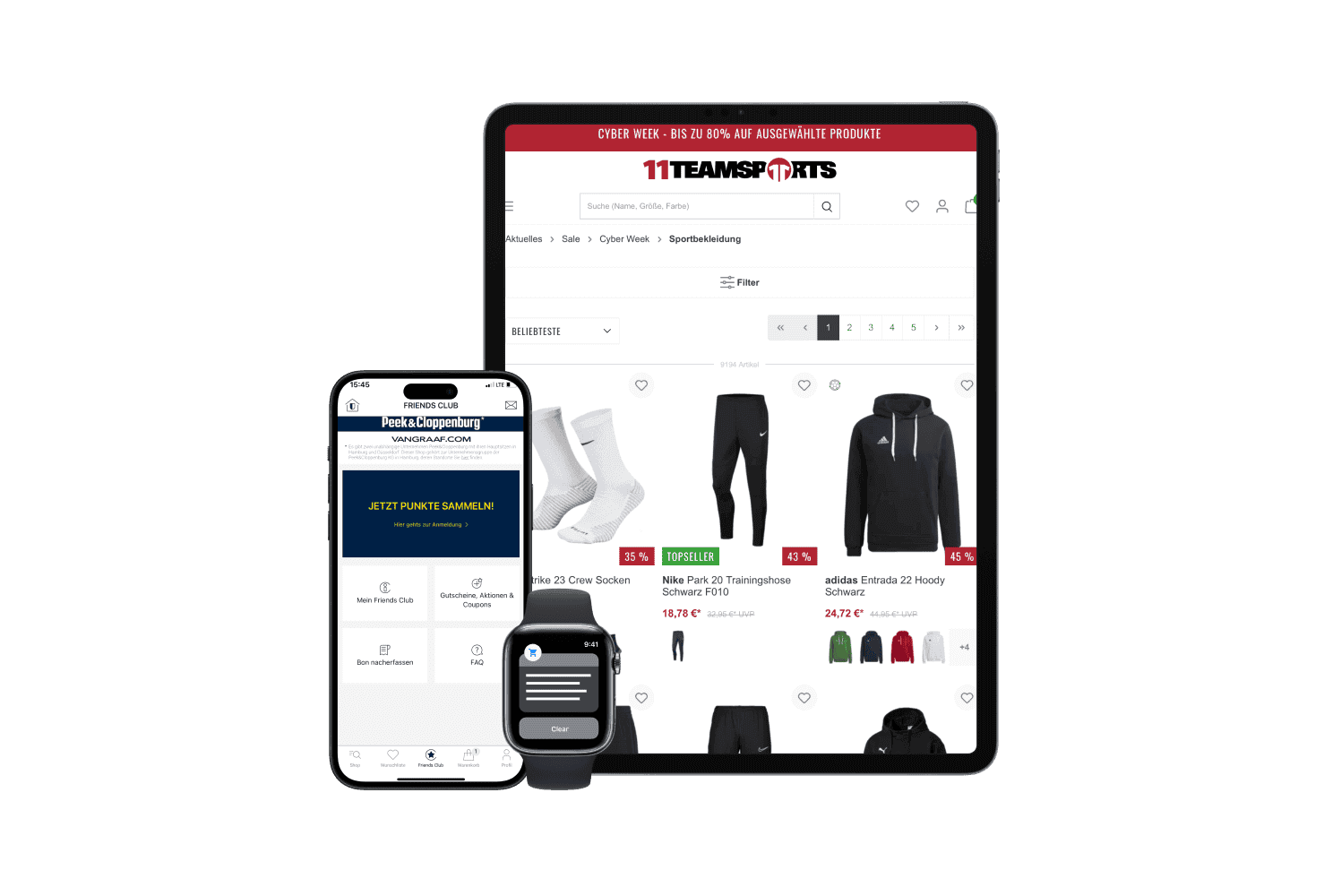 Verschiedene Devices mit Shops