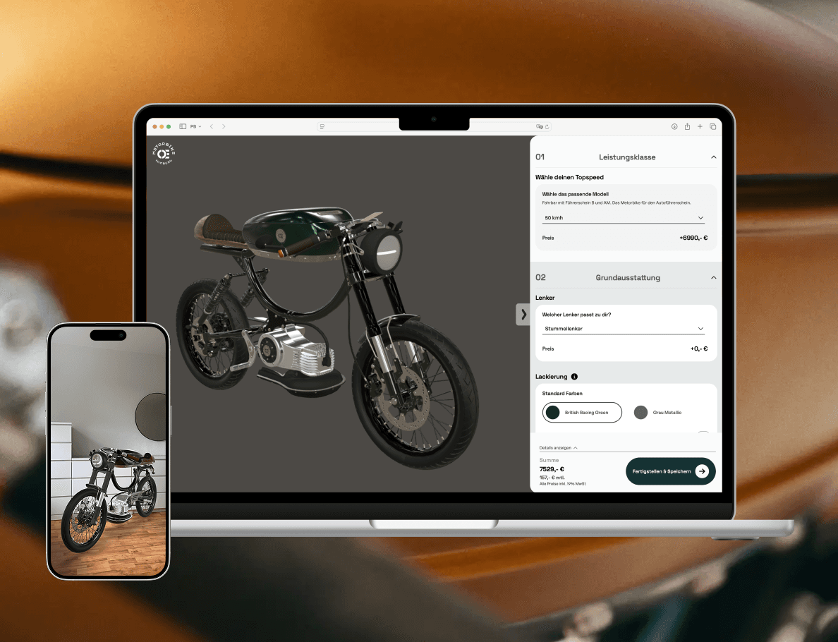 Metorbike Konfigurator Mobil und Desktop