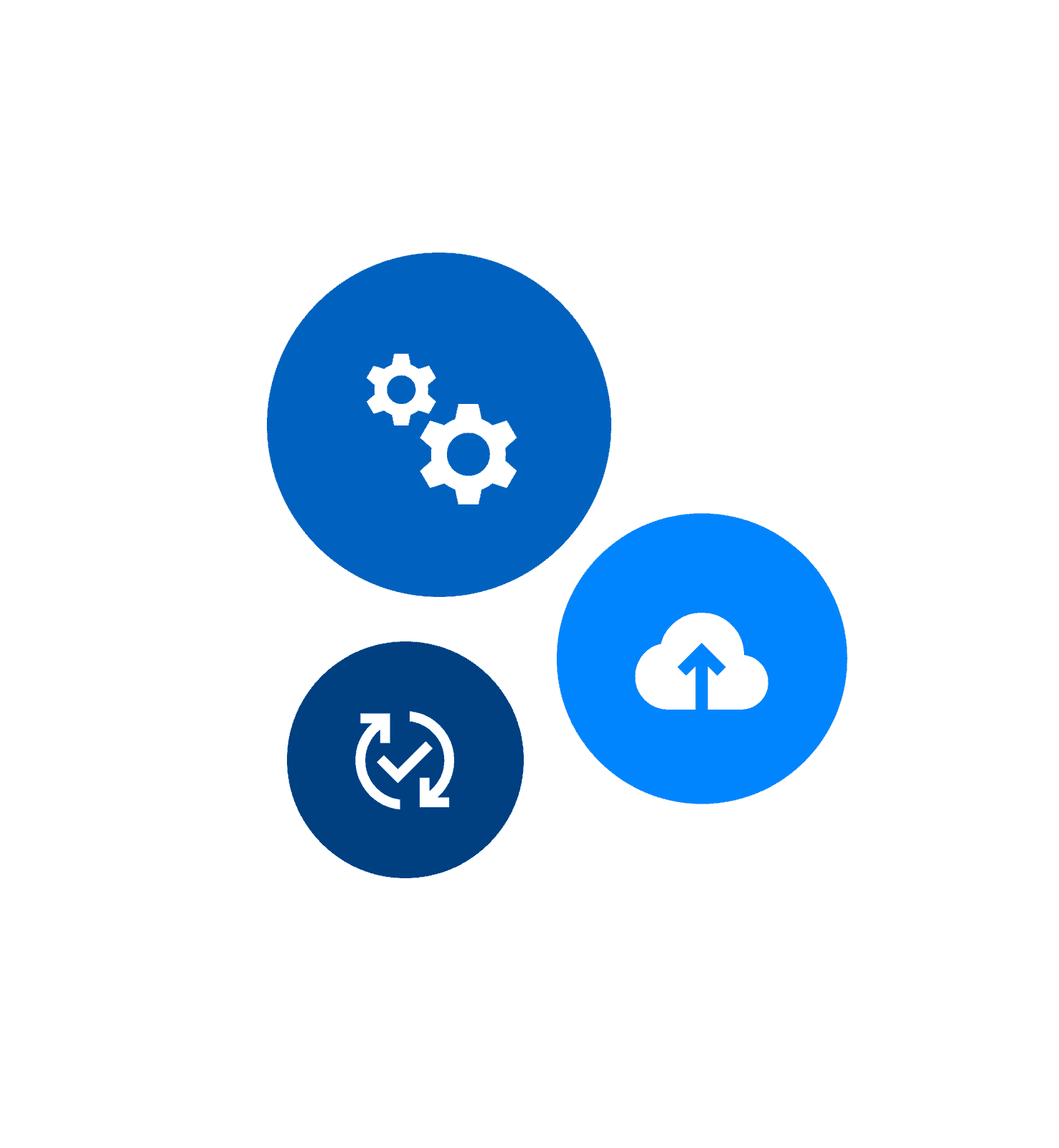 Icons die Update und Wartung symbolisieren