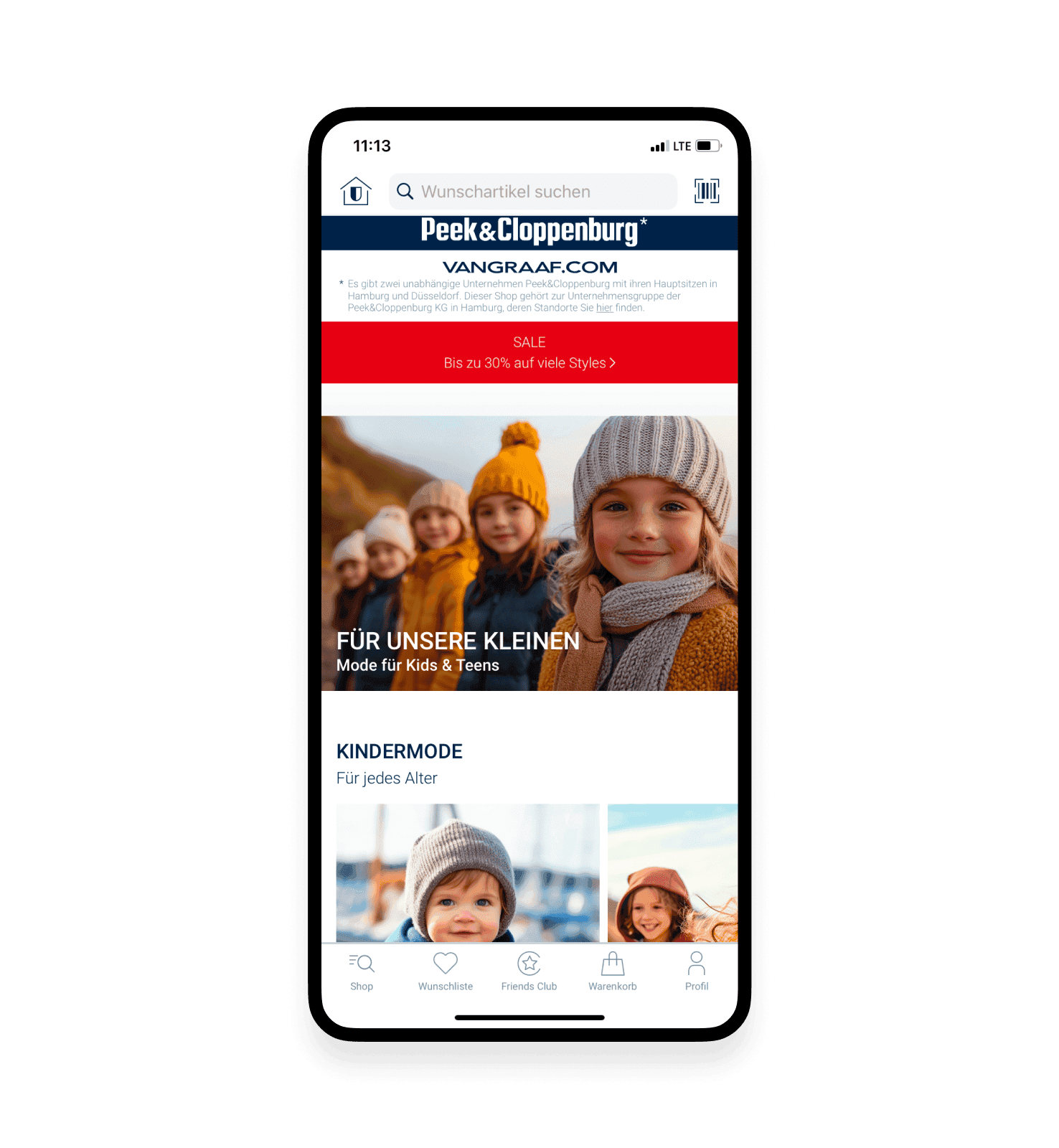Der Homescreen der P&C App