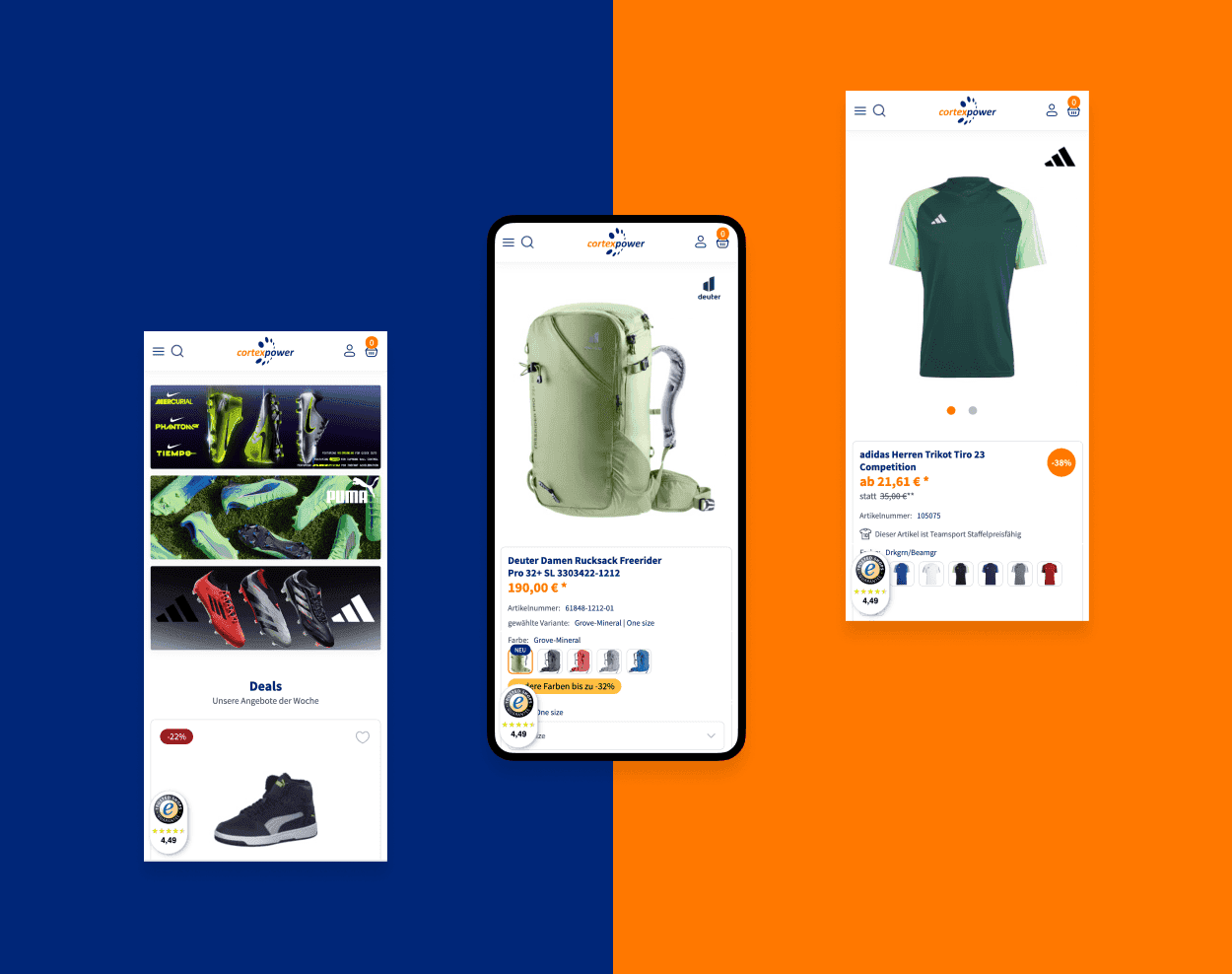 cortexpower Website in der mobilen Ansicht