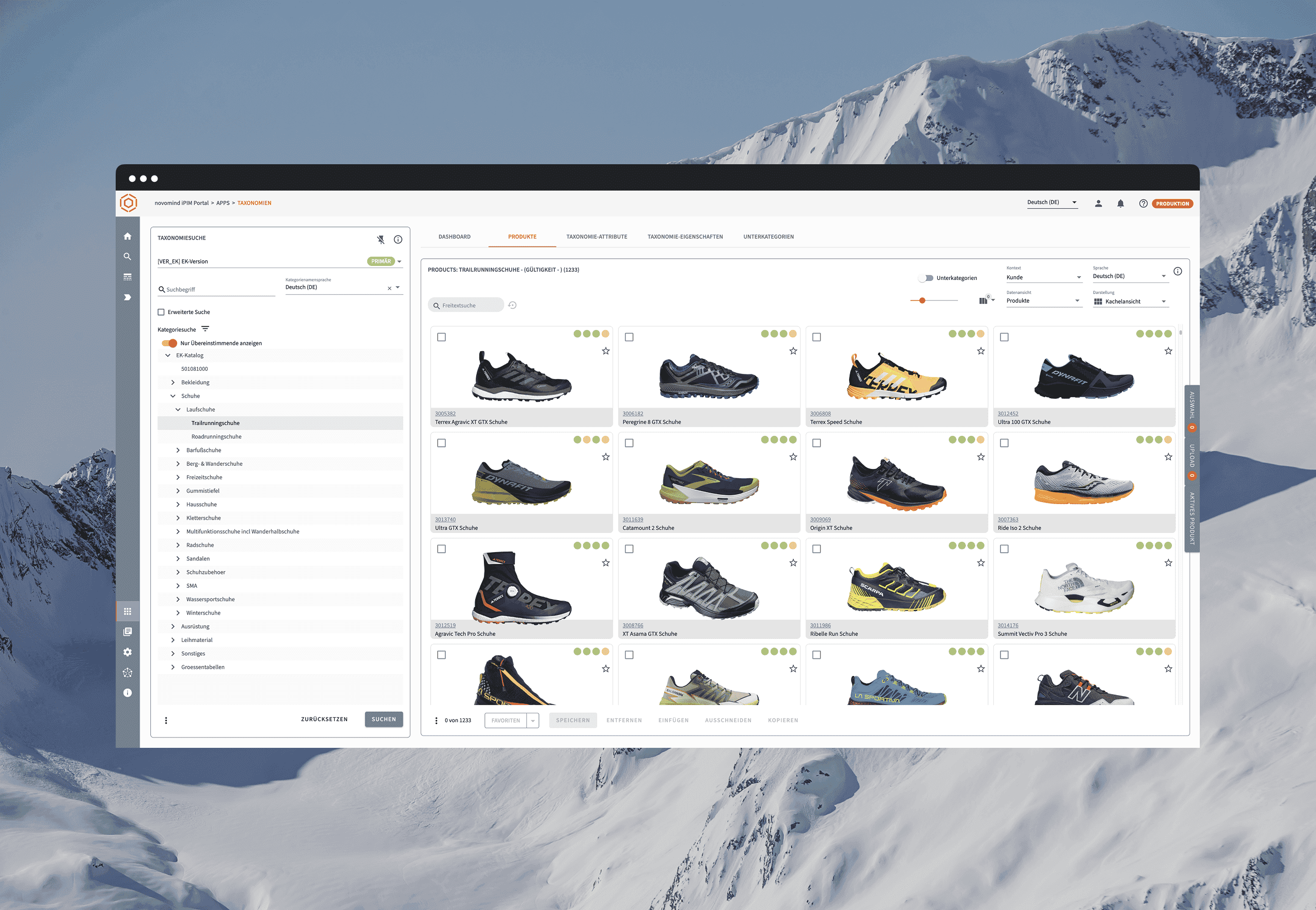 Bergzeit iPIM Desktop Ansicht