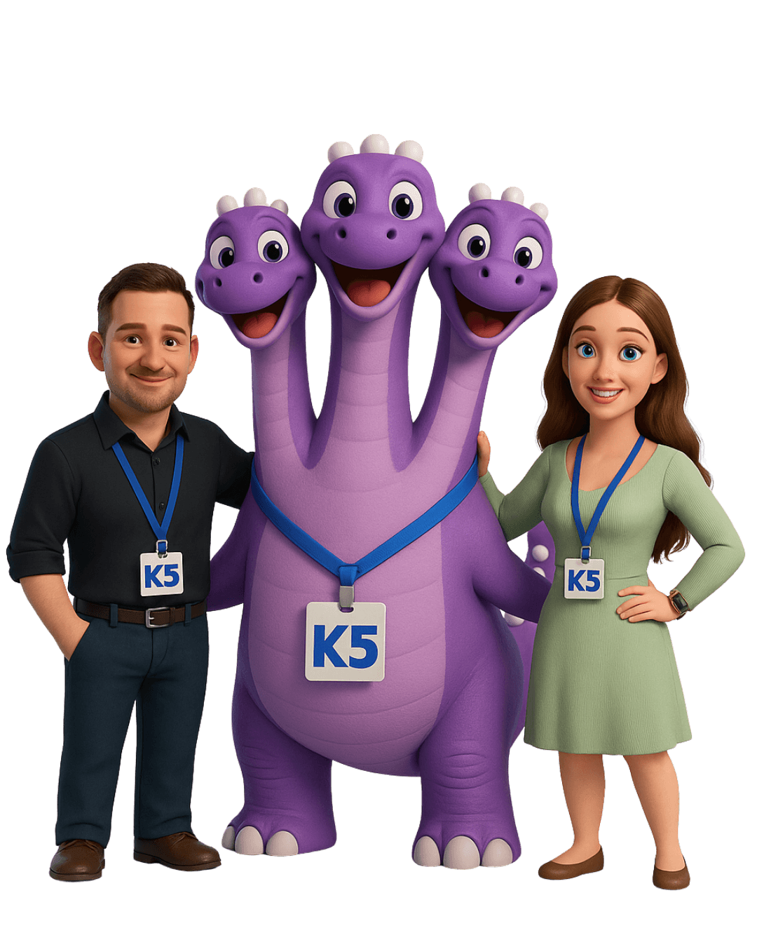 Oliver Goerke Akeneo Ziggy and Lea Klimmeck on the k5 convention as pixar character
