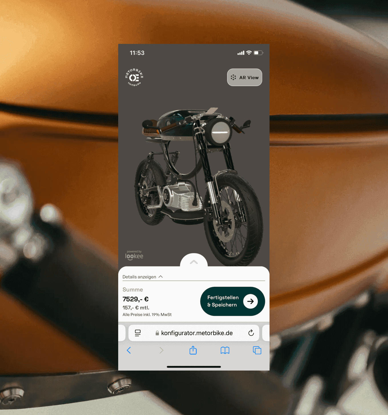 Mobiler Metorbike Konfigurator
